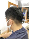 メンズショート マッシュ センターパート メンズパーマ