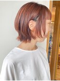 【morio原宿】マッシュウルフ ヘアカラーオレンジ