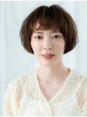 ツヤ髪モカブラウン乾かすだけ丸みボブb小山30代40代