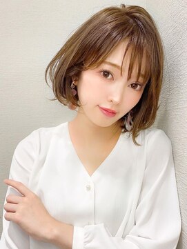ラルユー 金山(LallYou) 20代シースルーぱっつん前髪で可愛いくびれボブ外ハネボブ
