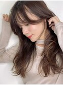 ふんわりロングヘア/透明感/ココアブラウンシースルーp大宮