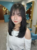 ボタン 熊本(VOTAN) 透ける暗髪/レイヤーカット/顔まわり/韓国ヘア/熊本美容室