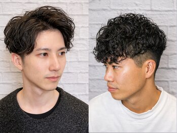 グレイスフルバーバー 赤坂見附店の写真/メンズカットはお任せ！フェード・パーマ・カラーで魅力を引き出すカジュアルスタイル◎