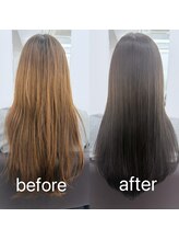 髪質改善ストレートエステ＋カラーエステ＋4stepトリートメント　￥16800