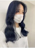 オルチャンヘア・ブルーブラック・艶髪