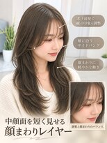 エレラビューティー(ELERA beauty) 中顔面を短く見せる顔まわりレイヤー/ロング/ハッシュカット
