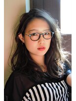 ポリフィッシュ(POLIFISH)&nbsp;【polifish　外門】グレージュ×抜け感パーマ