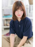 暖色系カラー透けバング♪ワンカールエアストレートa1