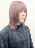 ピンク黒髪小顔クラゲヘアーオリーブグレーココアベージュ