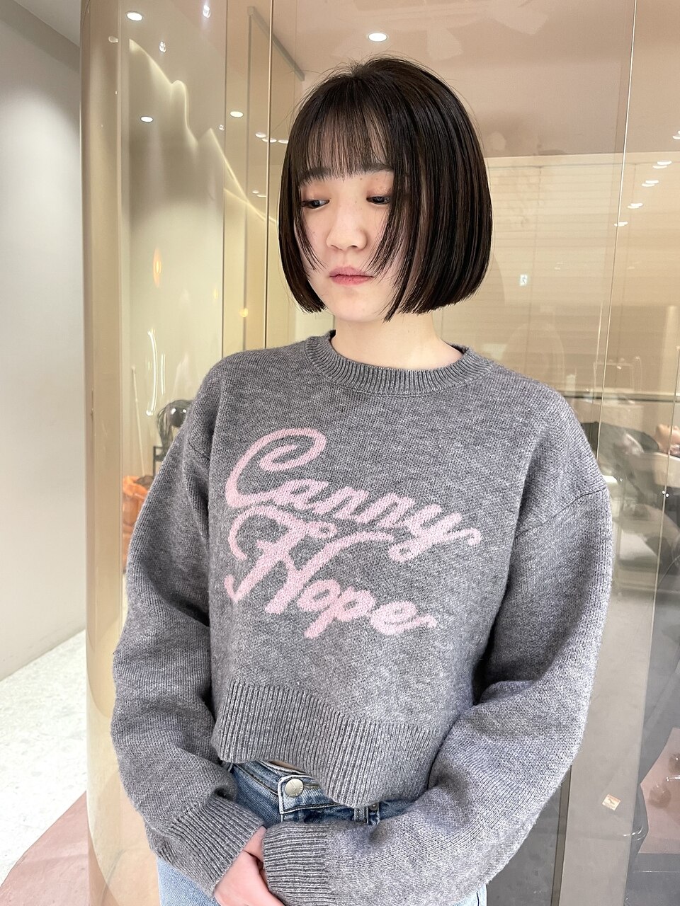 ミニボブ/顔まわりレイヤー/髪質改善：L204550105｜マイル 渋谷(mile