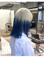 ヲタク(wotaku.)&nbsp;ルーツカラーデザインカラーホワイトカラーブルーオンブレロブ