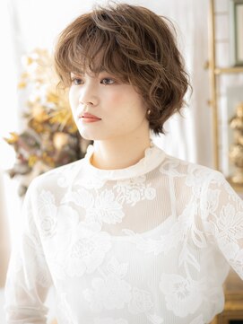 カバーヘア イヴ 戸頭店(COVER HAIR EVE) フレンチカジュアル小顔くせ毛風ボブパーマh3戸頭20代30代40代