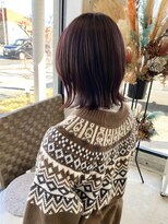 ラフ(laugh)&nbsp;切りっぱなしボブ/バーガンディーカラー