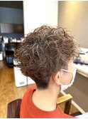 ツイストスパイラルパーマツーブロックマッシュメッシュフェード