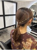 #ヘアセット#タイトポニー