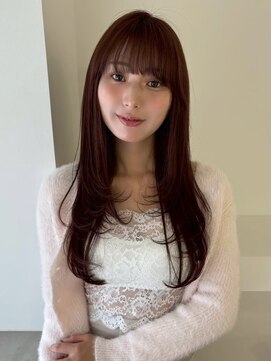 ユーフォリア 池袋東口駅前店(Euphoria) ロングレイヤー 斜めバンググレージュカラーデザインカラー