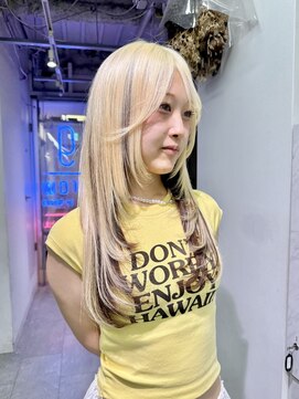 グロウ 渋谷西口(grow) 【ブロンド×ブラウン／プルエクステ×レイヤースタイル】