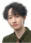 波巻きパーマツイストスパイラルパーマツーブロック韓国メンズ