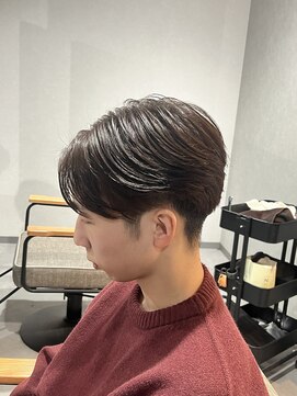 スウェル 成田店(Swell) ブラウンカラー×センターパート [#成田 #MEN'S #メンズサロン]