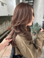 スノッブエモア(SNOB emoi)&nbsp;柔らかロングレイヤーカット×ヘーゼルベージュ