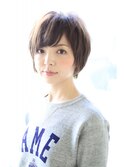 大人可愛いナチュラルショートボブ