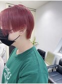 ピンクパープル/ショートカット/ブリーチ/ダブルカラー/髪質改善