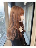 ブリーチ無し、ブラウンベージュカラー 