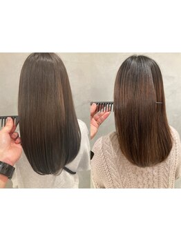 独自の髪質改善トリートメントはパーマ/カラーを繰返す度に美髪に[亀有/縮毛矯正/髪質改善トリートメント]