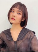 大人可愛い20代30代40代小顔オン眉姫カットウルフレイヤーボブ