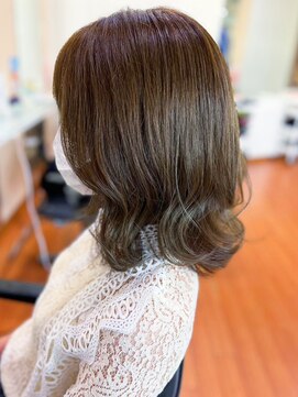 アークスヘアー 20代30代髪質改善カラーココアブラウン艶感毛先パーマ透明感