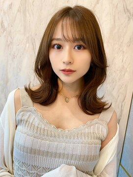 ルームバイシー 新宿(Loom. by Sea) 韓国風前髪/シルキーベージュ/グレージュカラー/斜めバング