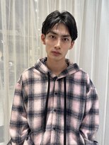 メンズセンターパート韓国コンマヘア