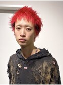スパイキーショート/デザインカラー/レッド/メンズショート
