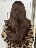 韓国ヘアブリーチなしベージュカラー透明感カラーレイヤーカット