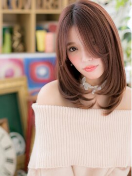 カバーヘアアンドスパ ブリス 浦和(COVER HAIR&SPA bliss) 大人可愛い姫カットレイヤーピンクブラウンh3浦和20代30代40代