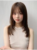 小顔前髪 レイヤーカット デザインカラー フェイスフレーミング"