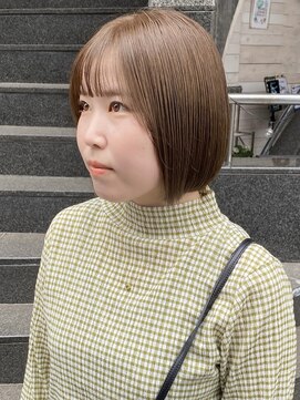 ラミエバイメルト 下北沢(lamie by melt) 花田/ボブブリーチなしダブルカラーオリーブベージュ韓国下北沢