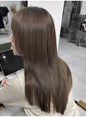 ヘーゼルグレージュワンカラー髪質改善トリートメント岡山20代