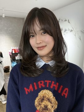 エトワ 中央店(etoi) 大分ミディアムボブレイヤー軽め韓国レイヤーくびれスタイル