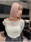 髪質改善ストレート/ハイトーンピンクベージュ【心斎橋】