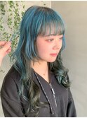 ペールブルー、ローライト、ツートーン、ブルーカラー