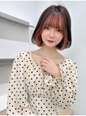 ミニボブ ミディアムボブ インナーカラー 前髪 顔周り 小顔 16