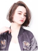 前下がりボブ・  内巻きワンカール・  ボブショート・暗髪