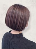 30代40代50代脱白髪染めグレイヘア白髪ぼかしハイライトピンク系