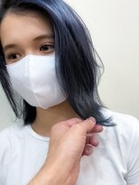 アース 錦糸町店(HAIR&MAKE EARTH) ナチュラルブルーブラック艶感ストレート美肌透明感ブルーカラー