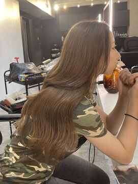 ブレンド 渋谷(BLend) 黒髪ボブルフネビージュ小顔ワンレンスペインカール