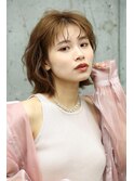 巻き髪レイヤーボブ×シースルーバング