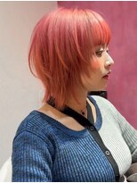 ファムエリア(FEMME AREA) オレンジカラー ウルフカット ウルフレイヤー