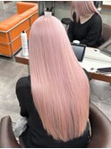 ピンクベージュダブルカラーケアブリーチハイトーン