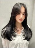 韓国風レイヤーカット顔まわりくびれオルチャン堀江